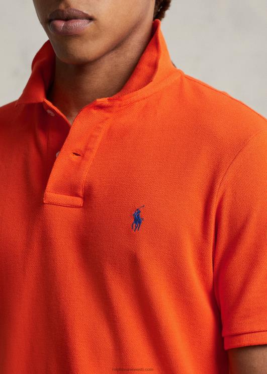 Ralph Lauren mehed slim fit võrgust polosärk PR0V8360 purjetamine oranž/kuninglik