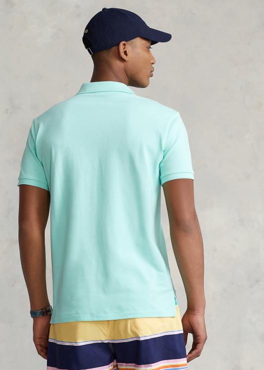 Ralph Lauren mehed slim fit võrgust polosärk PR0V8367 aqua verde