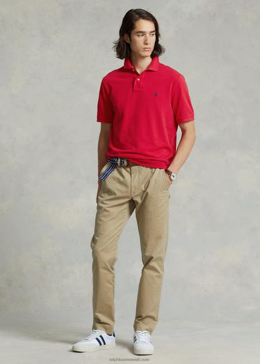 Ralph Lauren mehed slim fit võrgust vabaaja/töötav polosärk PR0V39 2000 rubla punane