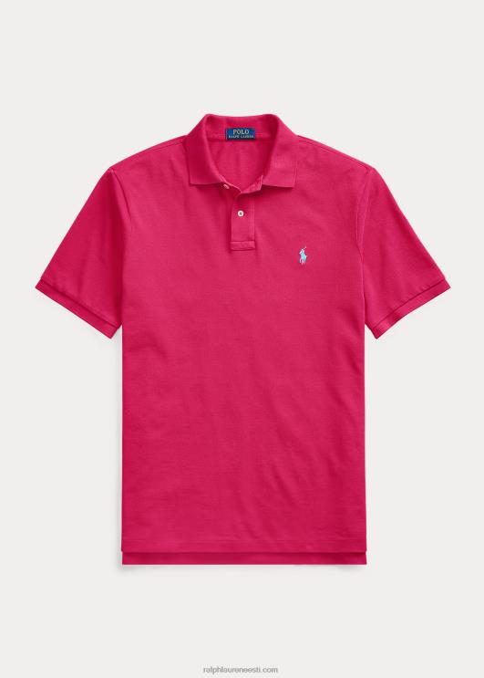 Ralph Lauren mehed slim fit võrgust vabaaja/töötav polosärk PR0V43 roosa taevas