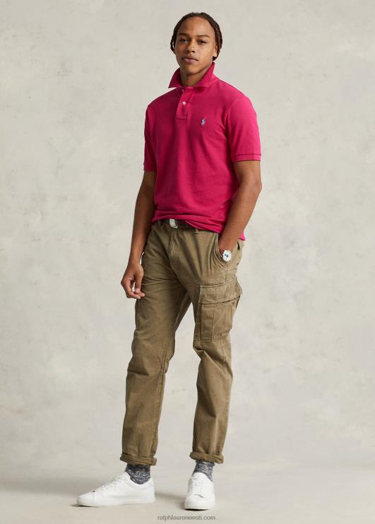 Ralph Lauren mehed slim fit võrgust vabaaja/töötav polosärk PR0V43 roosa taevas