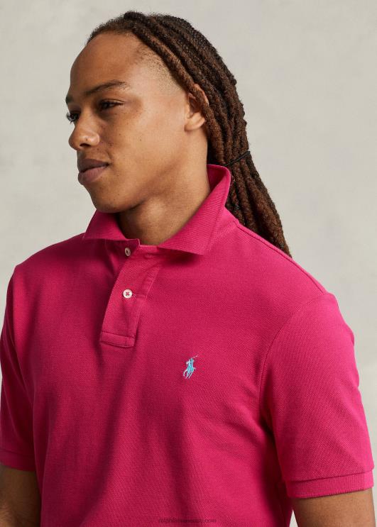 Ralph Lauren mehed slim fit võrgust vabaaja/töötav polosärk PR0V43 roosa taevas