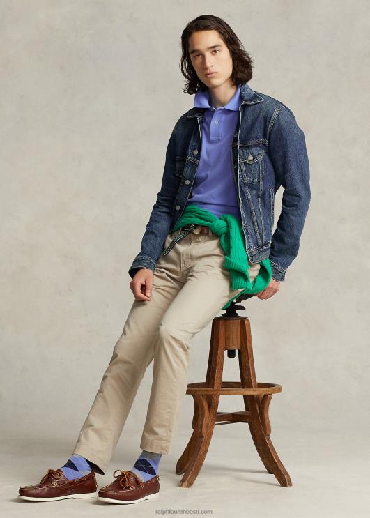 Ralph Lauren mehed slim fit võrkkangast moodne polosärk PR0V10 sadamasaar sinine/merevägi