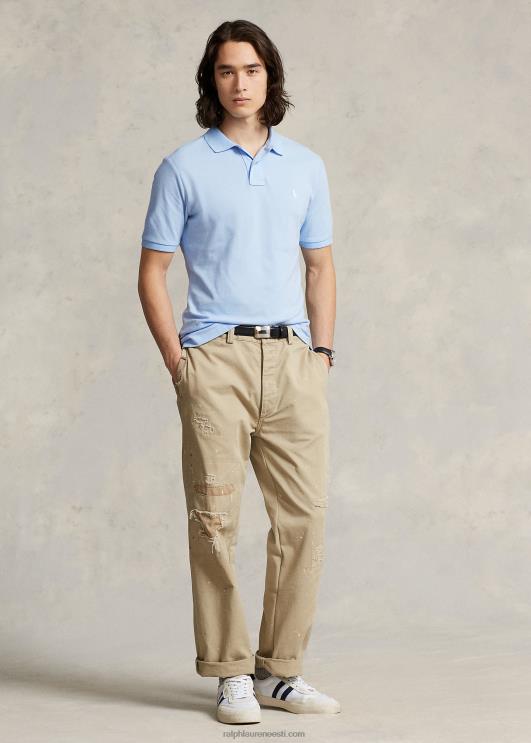 Ralph Lauren mehed slim fit võrkkangast moodne polosärk PR0V13 kontorisinine