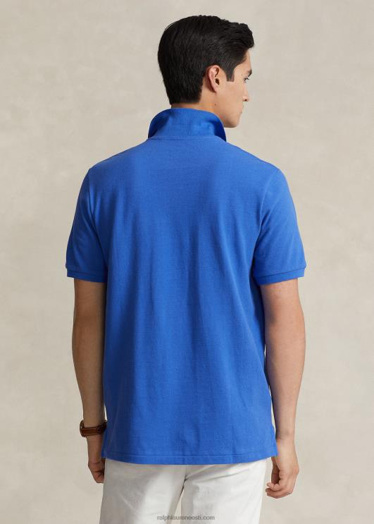 Ralph Lauren mehed slim fit võrkkangast moodne polosärk PR0V15 uus iiris sinine/oranž