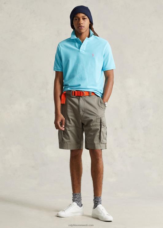 Ralph Lauren mehed slim fit võrkkangast moodne polosärk PR0V17 türkiissinine nova