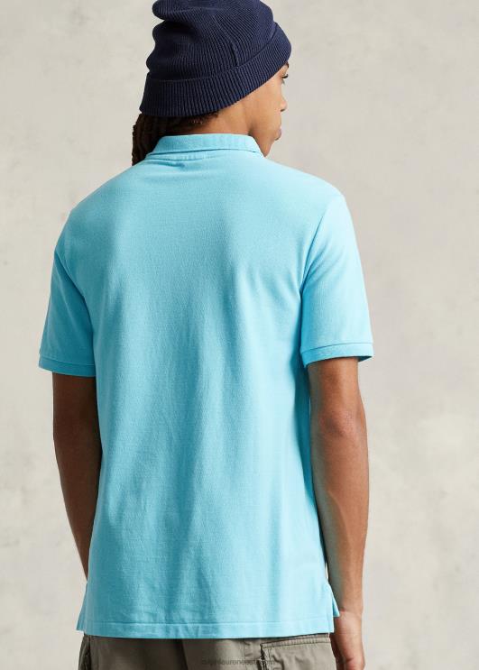 Ralph Lauren mehed slim fit võrkkangast moodne polosärk PR0V17 türkiissinine nova