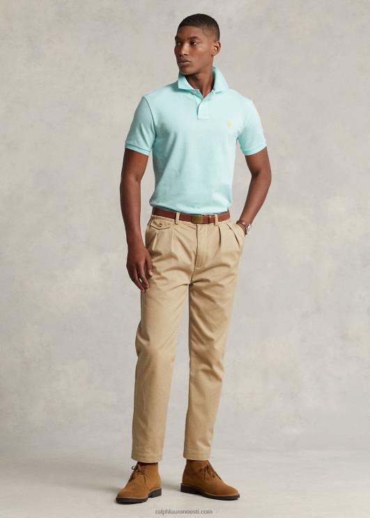 Ralph Lauren mehed slim fit võrkkangast moodne polosärk PR0V18 saare vesi