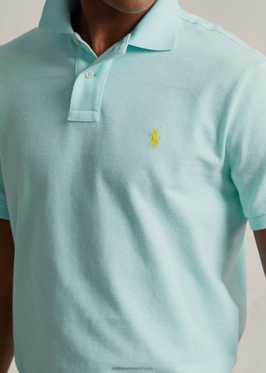 Ralph Lauren mehed slim fit võrkkangast moodne polosärk PR0V18 saare vesi