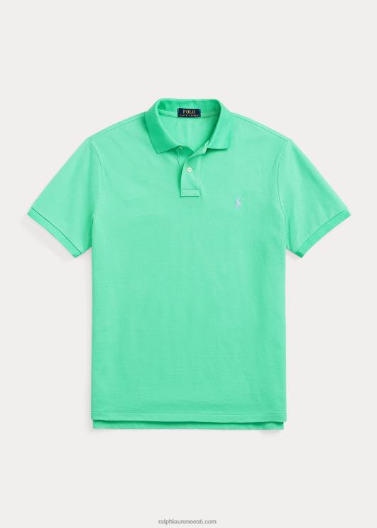 Ralph Lauren mehed slim fit võrkkangast mugav polosärk PR0V20 päikeseloojanguroheline