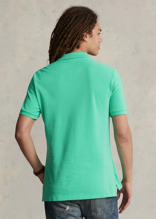 Ralph Lauren mehed slim fit võrkkangast mugav polosärk PR0V20 päikeseloojanguroheline