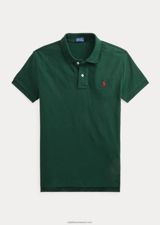 Ralph Lauren mehed slim fit võrkkangast mugav polosärk PR0V26 kolledžiroheline/burgundia
