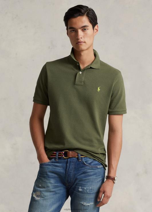 Ralph Lauren mehed slim fit võrkkangast mugav polosärk PR0V27 tume salvei