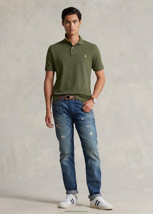 Ralph Lauren mehed slim fit võrkkangast mugav polosärk PR0V27 tume salvei