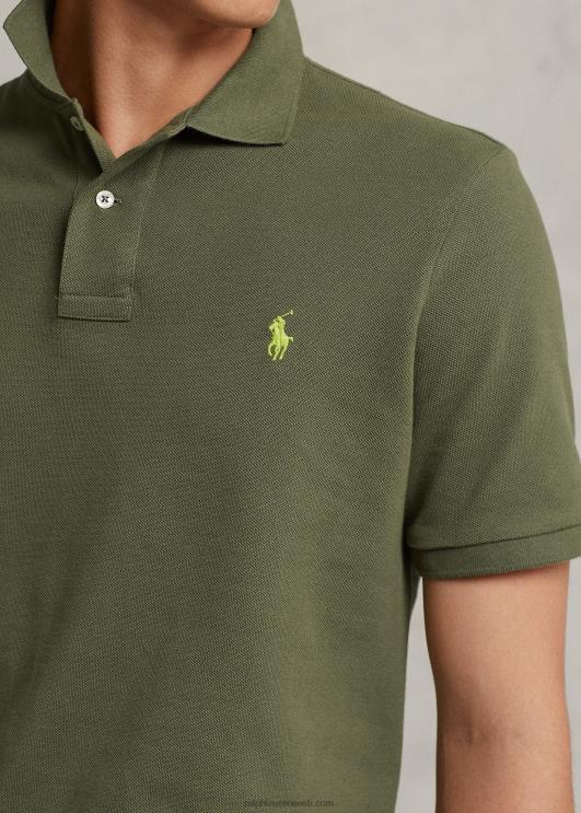 Ralph Lauren mehed slim fit võrkkangast mugav polosärk PR0V27 tume salvei