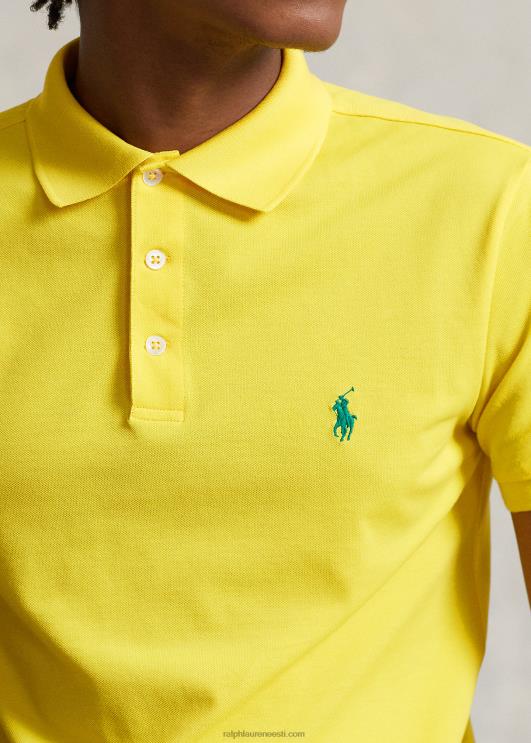 Ralph Lauren mehed slim fit venivast võrgust polosärk PR0V951 sidrunipuru