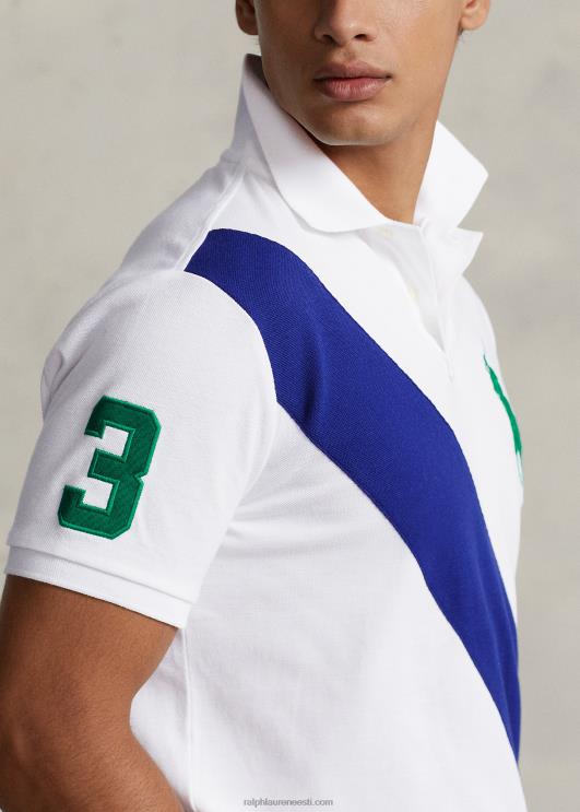 Ralph Lauren mehed suur ponivõrgust polosärk - sobib kõigile PR0V547 valge/sügiskuninglik