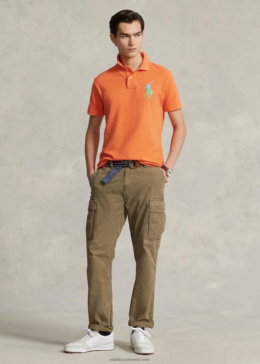 Ralph Lauren mehed suur ponivõrgust polosärk - sobib kõigile PR0V564 kuurordi oranž