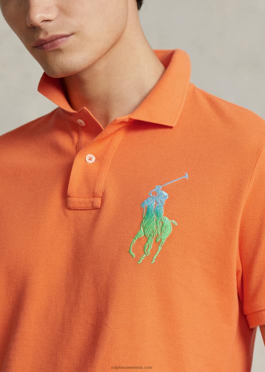 Ralph Lauren mehed suur ponivõrgust polosärk - sobib kõigile PR0V564 kuurordi oranž