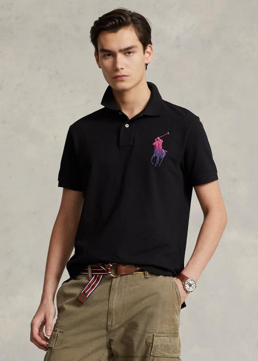 Ralph Lauren mehed suur ponivõrgust polosärk - sobib kõigile PR0V565 must