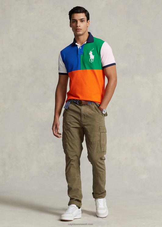 Ralph Lauren mehed suur ponivõrgust polosärk - sobib kõigile PR0V8541 purjetav oranž multi