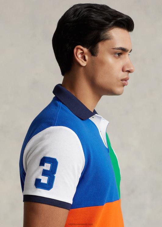 Ralph Lauren mehed suur ponivõrgust polosärk - sobib kõigile PR0V8541 purjetav oranž multi