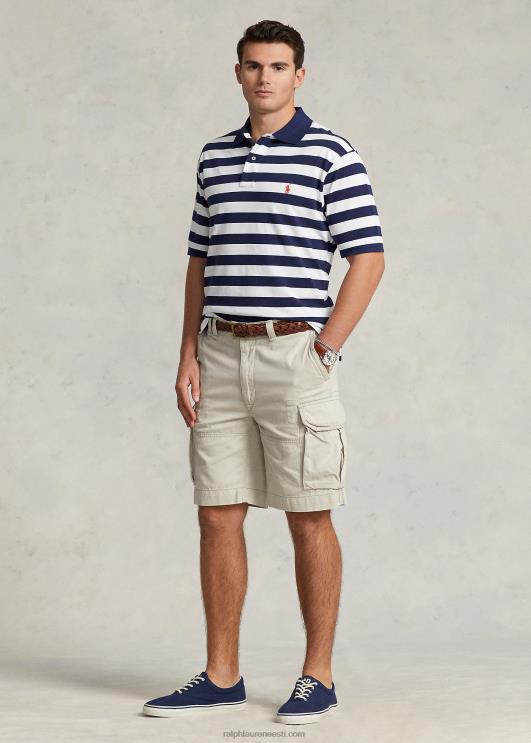 Ralph Lauren mehed triibulise võrguga polosärk PR0V1492 newporti merevägi/valge