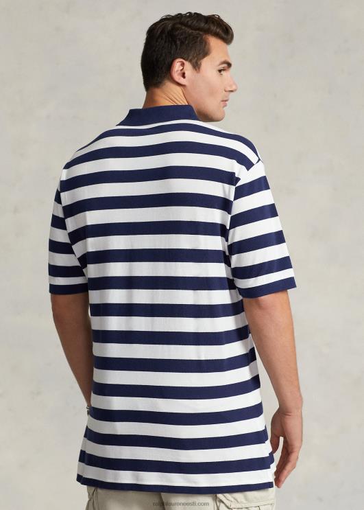 Ralph Lauren mehed triibulise võrguga polosärk PR0V1492 newporti merevägi/valge