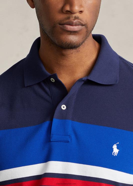 Ralph Lauren mehed triibulise võrguga polosärk PR0V1564 vaikse ookeani kuninglik multi