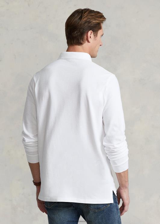 Ralph Lauren mehed võrgust pikkade varrukatega polosärk sobib hästi PR0V151 valge