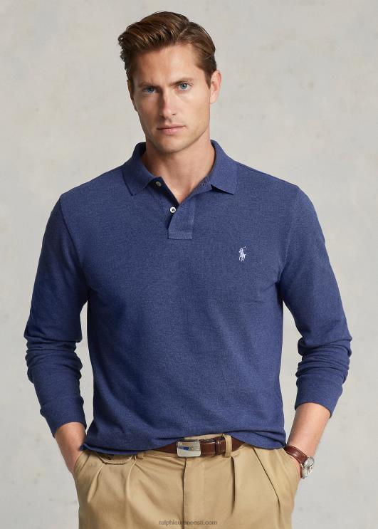 Ralph Lauren mehed võrgust pikkade varrukatega polosärk sobib hästi PR0V153 derby sinine kanarbik