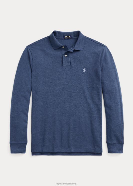 Ralph Lauren mehed võrgust pikkade varrukatega polosärk sobib hästi PR0V153 derby sinine kanarbik