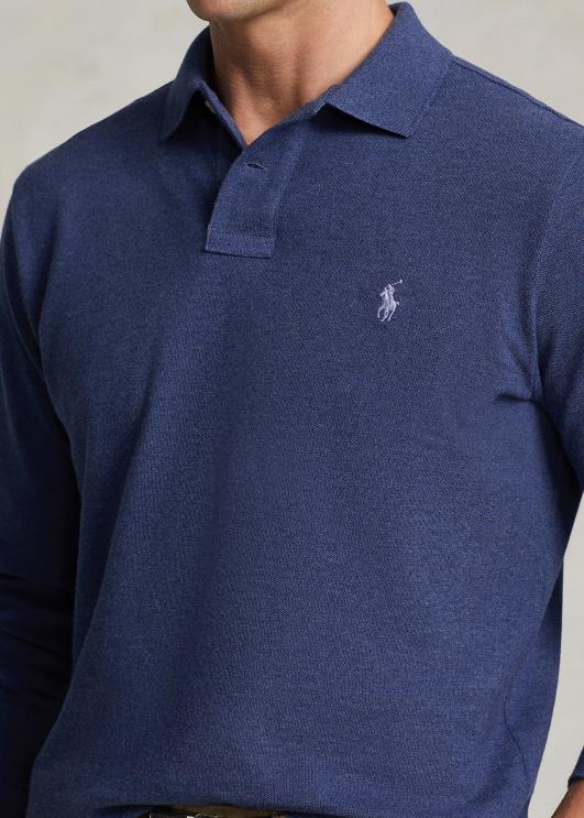 Ralph Lauren mehed võrgust pikkade varrukatega polosärk sobib hästi PR0V153 derby sinine kanarbik