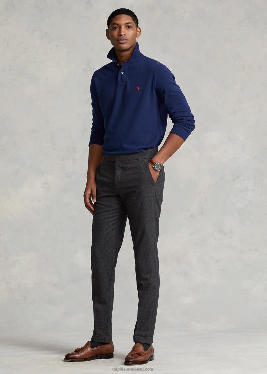 Ralph Lauren mehed võrgust pikkade varrukatega polosärk sobib hästi PR0V154 Newporti merevägi