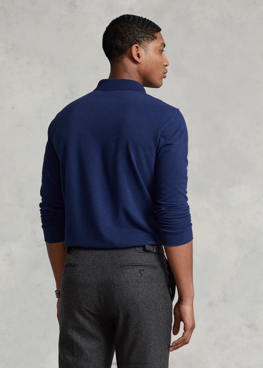 Ralph Lauren mehed võrgust pikkade varrukatega polosärk sobib hästi PR0V154 Newporti merevägi