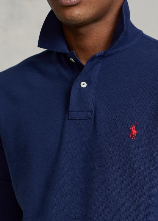 Ralph Lauren mehed võrgust pikkade varrukatega polosärk sobib hästi PR0V154 Newporti merevägi