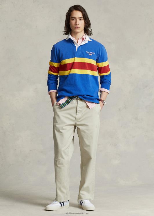 Ralph Lauren mehed burroughs lõdvestunud istuvus chino püksid PR0V8493 klassikaline kivi