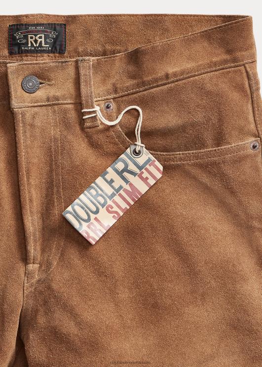 Ralph Lauren mehed õhukesed seemisnahast püksid PR0V1796 hädas tan