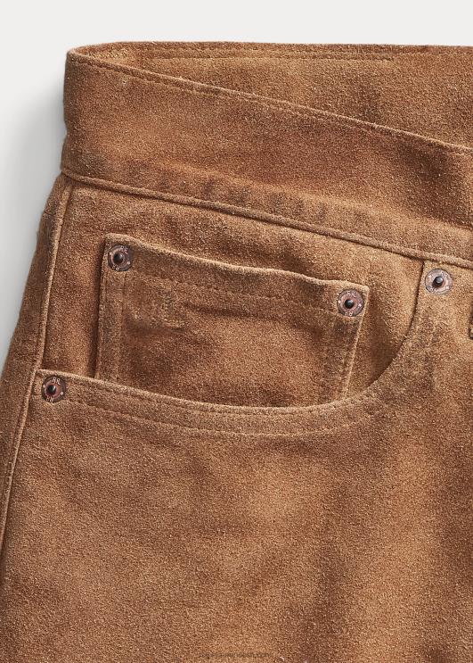 Ralph Lauren mehed õhukesed seemisnahast püksid PR0V1796 hädas tan