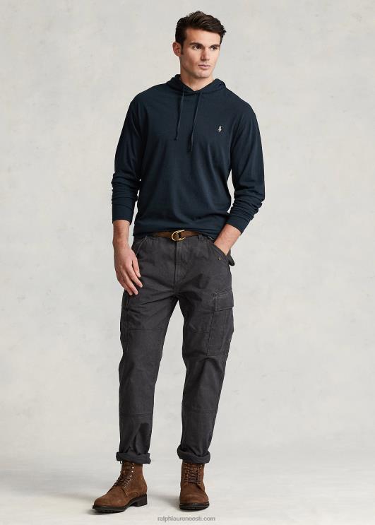 Ralph Lauren mehed klassikaline istuv canvas cargo püksid PR0V8396 kiviklibu must