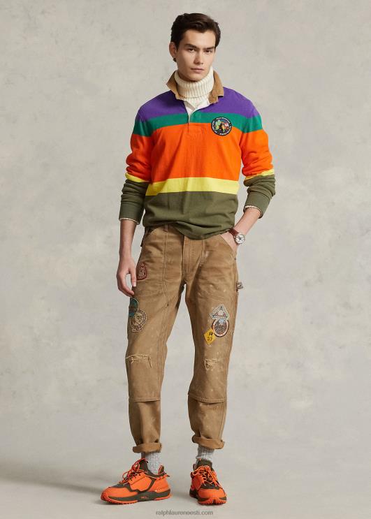 Ralph Lauren mehed lõdvestunud istuvus hädas lõuendist püksid PR0V8516