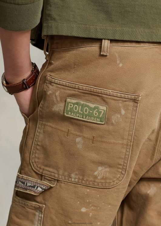 Ralph Lauren mehed lõdvestunud istuvus hädas lõuendist püksid PR0V8516