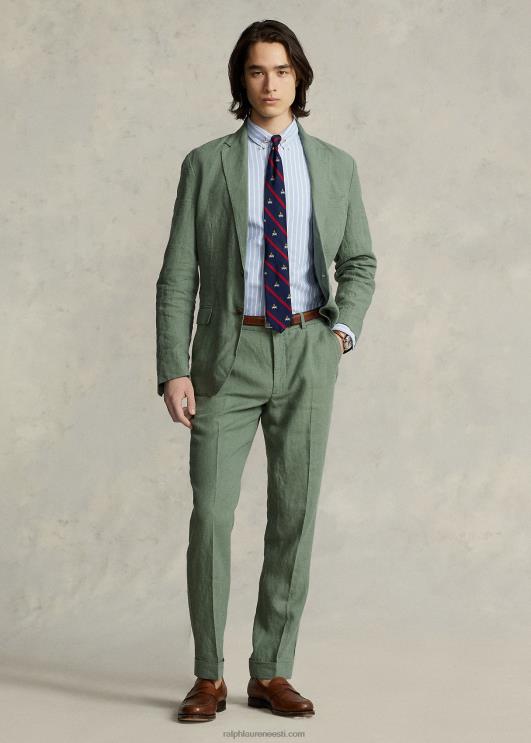 Ralph Lauren mehed linane ülikonnapüksid PR0V1076 lasti roheline