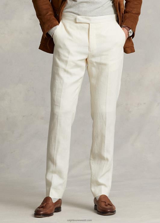 Ralph Lauren mehed linane ülikonnapüksid PR0V8433 kerge kreem