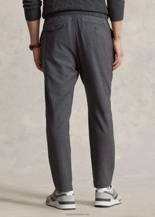 Ralph Lauren mehed neale prepster klassikalised kitsenevad püksid PR0V858 hall pintriip