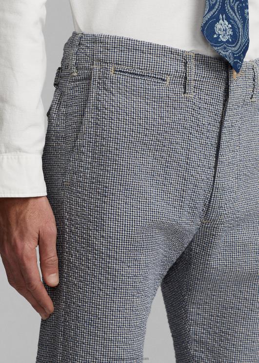 Ralph Lauren mehed ohvitser seersicker püks PR0V1697 sinine/kreem