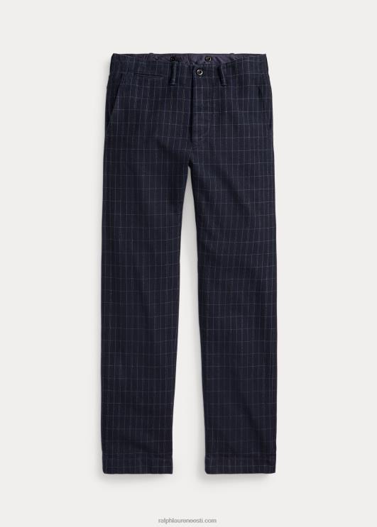 Ralph Lauren mehed ohvitseri linasest puuvillasest toimsest püksist PR0V1777 indigo lõngavärv