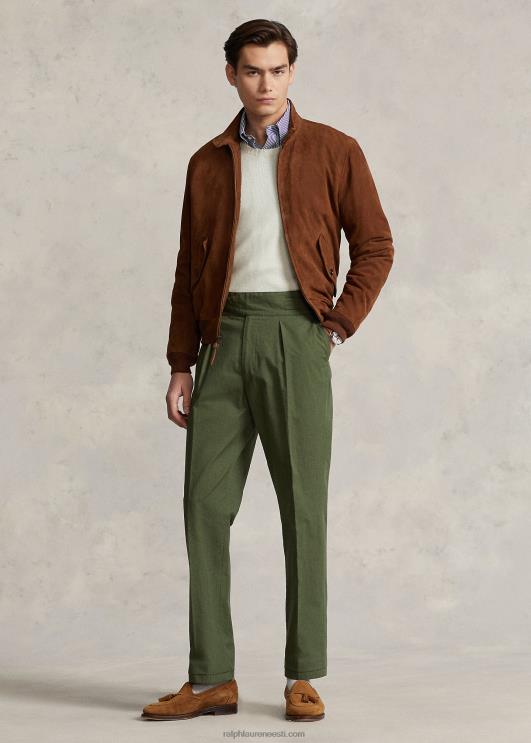 Ralph Lauren mehed pandlaga ripstop ülikonnapüksid PR0V969 klassikaline üksildane oliiv