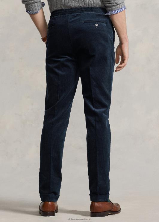 Ralph Lauren mehed plisseeritud velvetist püksid PR0V8578 jahimees/merevägi