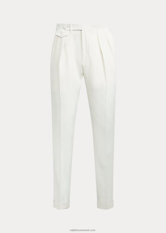 Ralph Lauren mehed plisseeritud villased barathea püksid PR0V1160 pärgamendikreem